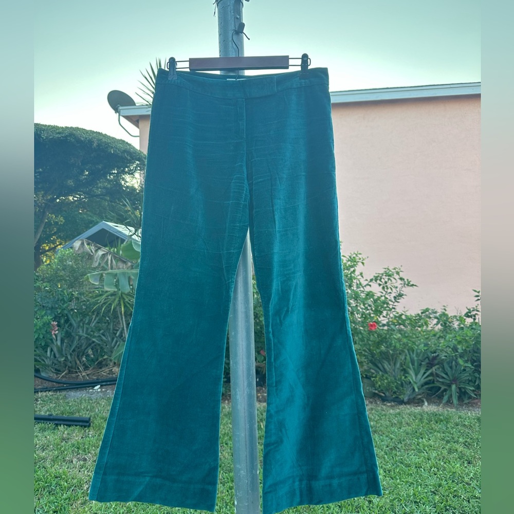 Liquid velvet green pants size 4 100 % cotton